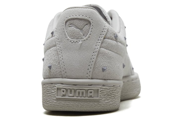 (WMNS) PUMA Suede Studs Grey Lace Up Sneakers 369563-01 - Image 5