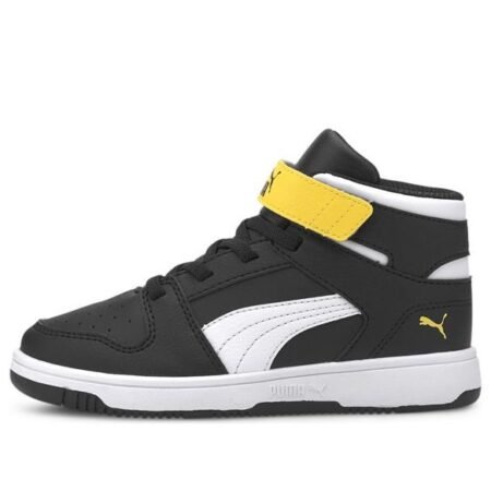 (PS) PUMA Rebound Lay-Up SL Leisure Board Shoes Black/Yellow 370488-12