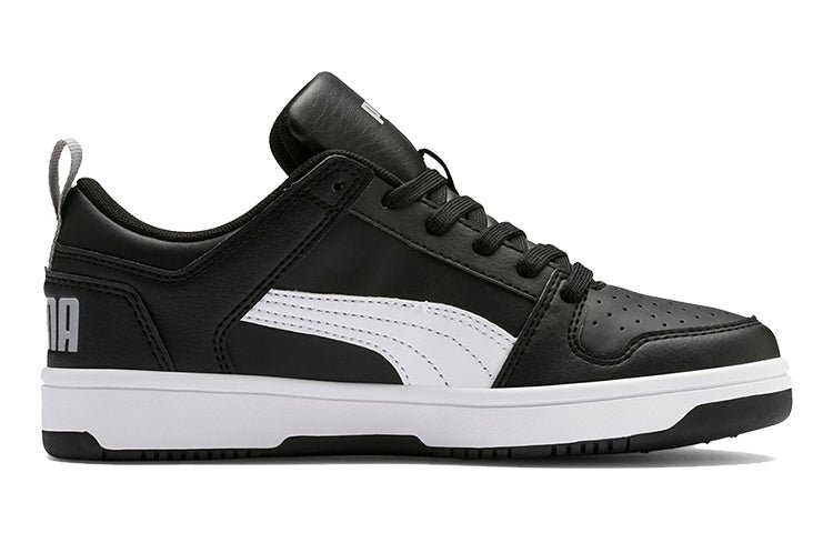 (GS) PUMA Rebound Layup Lo Low Top Black/White 370490-02 - Image 2