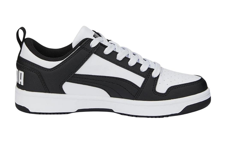 (GS) PUMA Rebound Lay-Up Lo 'White Black' 370490-16 - Image 2