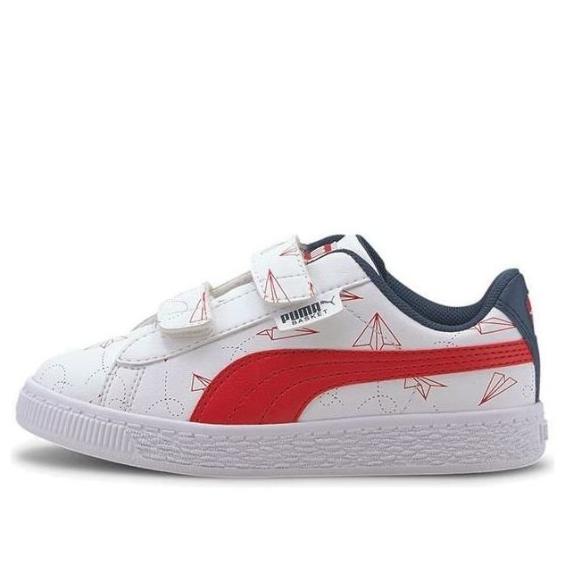 (PS) PUMA Basket Paper Plane Casual Board Shoes White/Blue/Red 371187-01