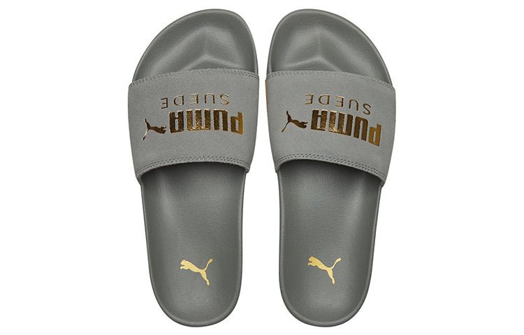 PUMA Leadcat FTR Suede Classic Slide Grey/Gold 372277-06 - Image 3