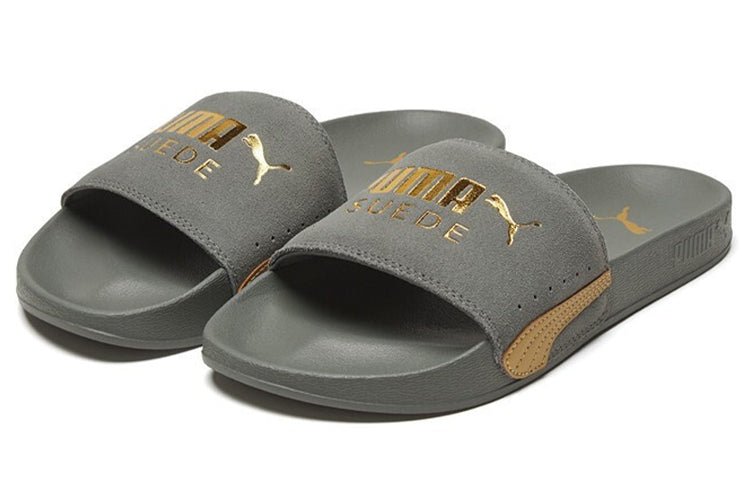 PUMA Leadcat FTR Suede Classic Slide Grey/Gold 372277-06 - Image 4