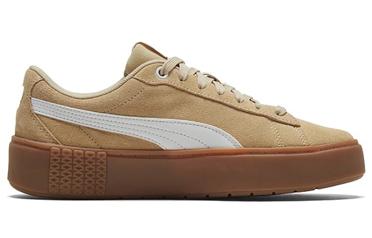 (WMNS) PUMA Smash Platform V2 Suede 'Pale Khaki' 373037-03 - Image 2