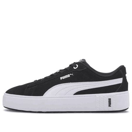 (WMNS) PUMA Smash Platform V2 Suede 'Black White' 373037-04