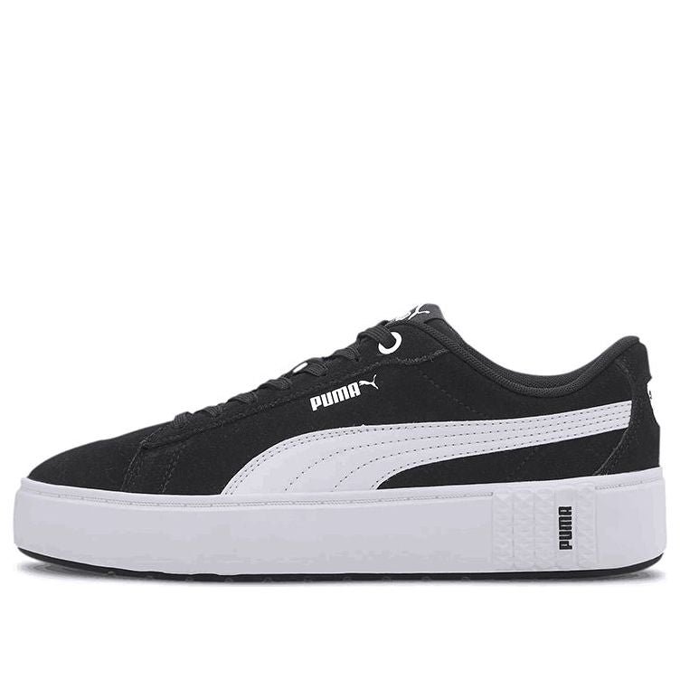 (WMNS) PUMA Smash Platform V2 Suede 'Black White' 373037-04