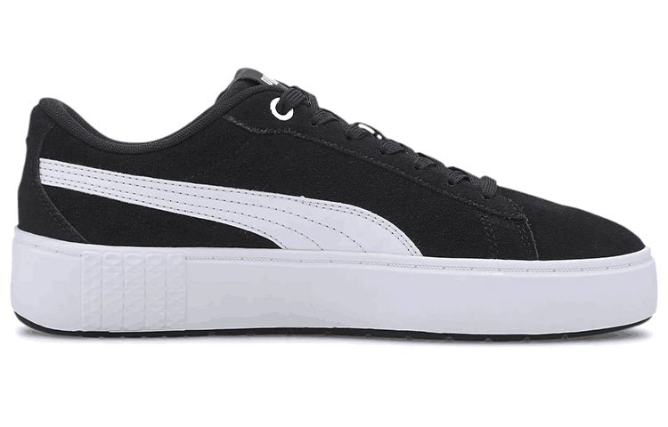 (WMNS) PUMA Smash Platform V2 Suede 'Black White' 373037-04 - Image 2