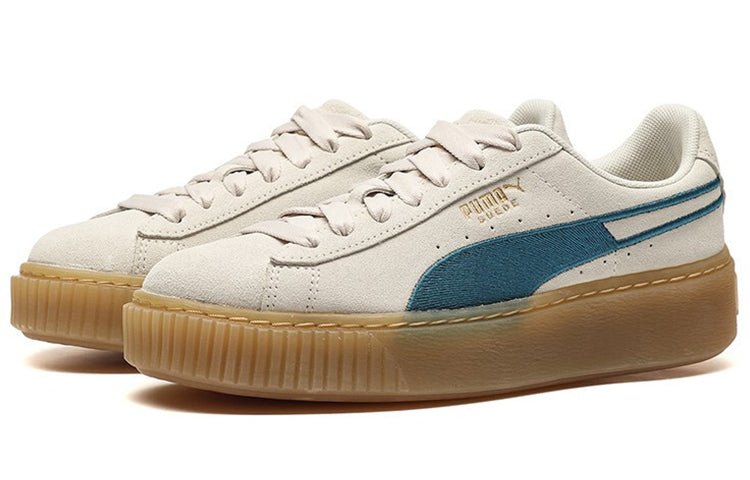 (WMNS) PUMA Suede Platform Core Grey/Blue/Gum 373934-02 - Image 3