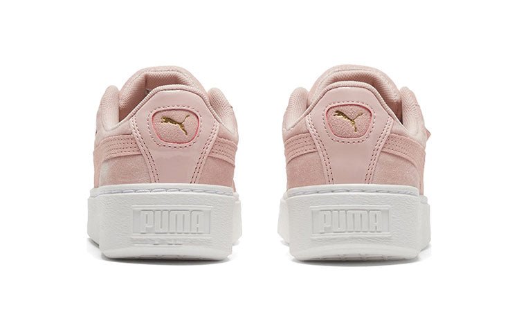 (WMNS) PUMA Platform Velvet Pink/White Low Casual Board Shoes 373935-02 - Image 5