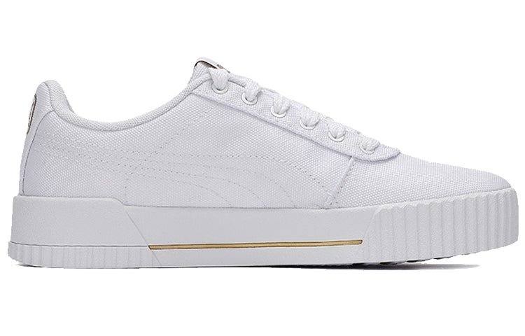 (WMNS) PUMA Carina Summer Cat Leisure Board Shoes White/Golden 373997-12 - Image 2