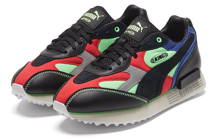 PUMA FUTURE RIDER KING TRAINERS 'Black Green Red' 374459-01 - Image 3