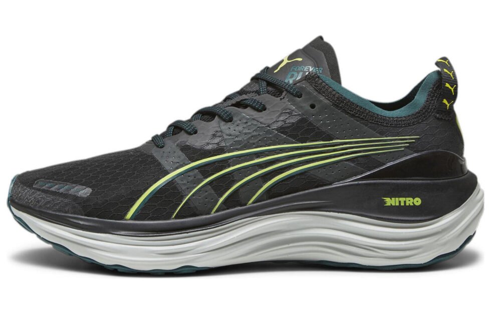 PUMA ForeverRun Nitro WTR 'Black Malachite Yellow Burst' 378472-01 - Image 2