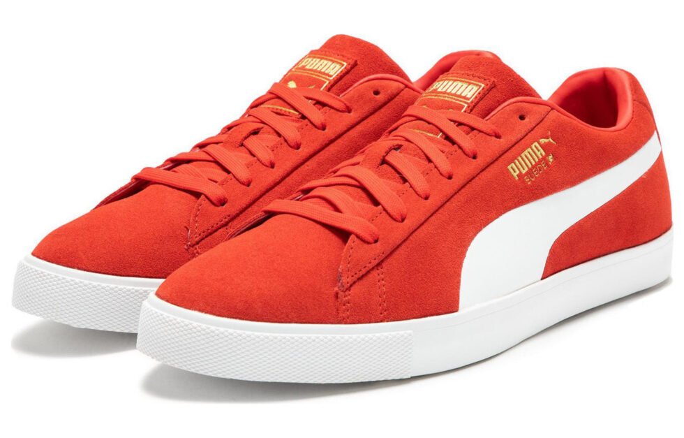 PUMA Fusion Suede For All Time LE Golf Shoes 'Red White' 379823-01 - Image 6