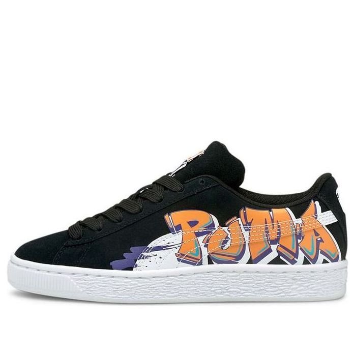 (GS) PUMA Suede Street Art 'Black Vibrant Orange' 380889-01