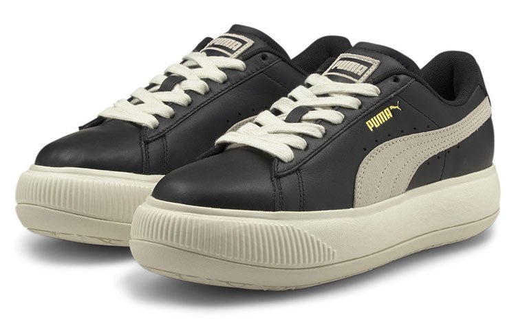 (WMNS) PUMA Suede Mayu BlackCasual Sneakers White 381042-02 - Image 3