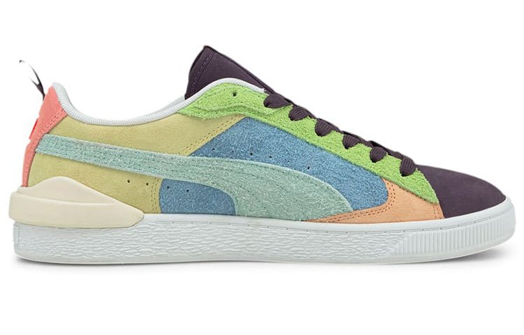 PUMA Suede Bloc Wtformstrip Leisure Board Shoes Purple/Blue/Green 381184-01 - Image 2