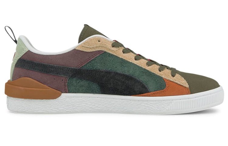 PUMA Suede Bloc Wtformstrip Leisure Shoes Green/Red/Beige 381184-02 - Image 2