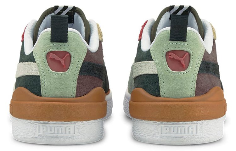 PUMA Suede Bloc Wtformstrip Leisure Shoes Green/Red/Beige 381184-02 - Image 4