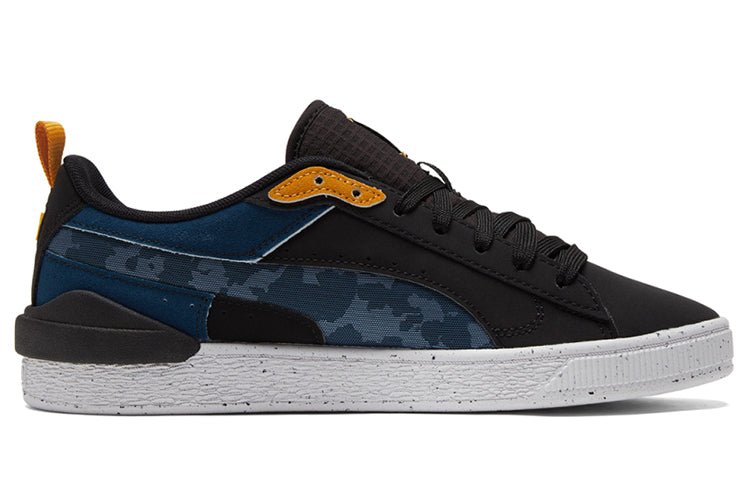 PUMA Unisex Suede Bloc Low-Top Sneakers Blue/Black 381187-01 - Image 2