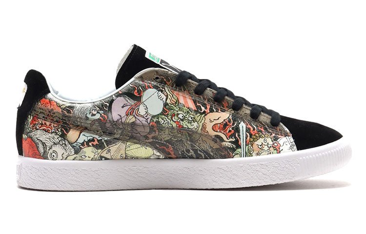 PUMA x atmos x Three Tides Tattoo Suede 'Black White' 381246-01 - Image 2