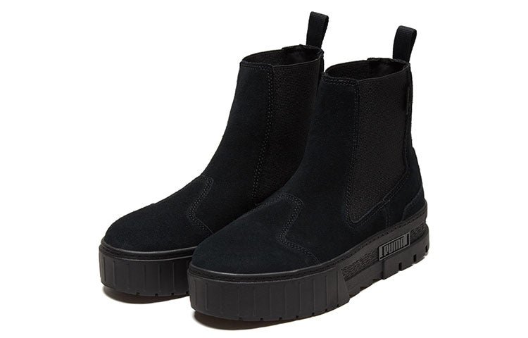 (WMNS) PUMA Mayze Chelsea Suede 'Triple Black' 382829-01 - Image 3