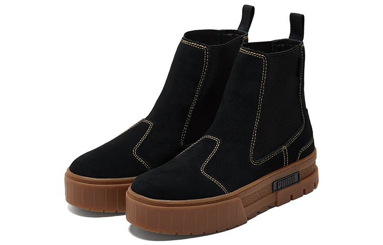 (WMNS) PUMA Mayze Chelsea Suede 'Black Gum' 382829-03 - Image 3