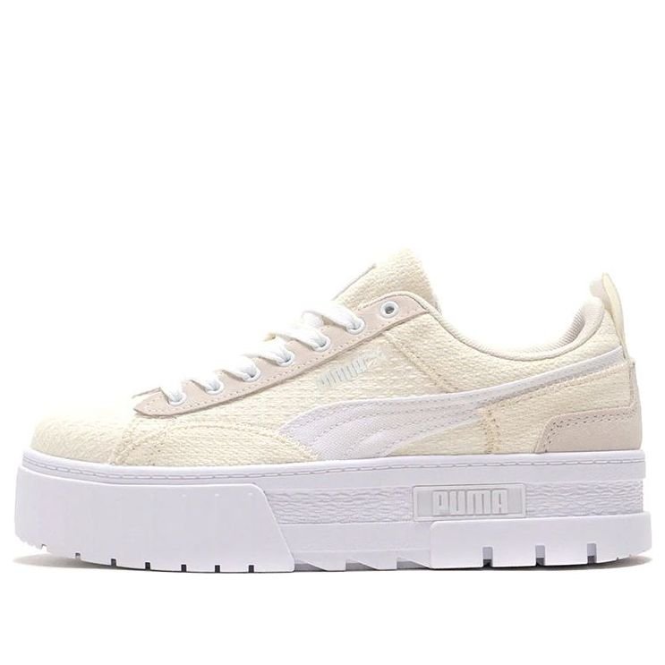 (WMNS) PUMA Mayze Patchwork Thick Sole Retro Casual Skateboarding Shoes White 383687-01
