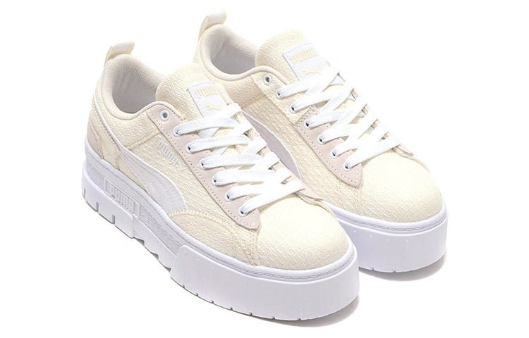 (WMNS) PUMA Mayze Patchwork Thick Sole Retro Casual Skateboarding Shoes White 383687-01 - Image 3