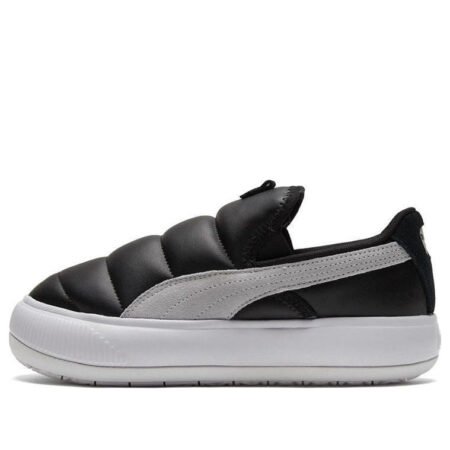 (WMNS) PUMA Suede Mayu Slip-on Shoes Black/White 383827-01