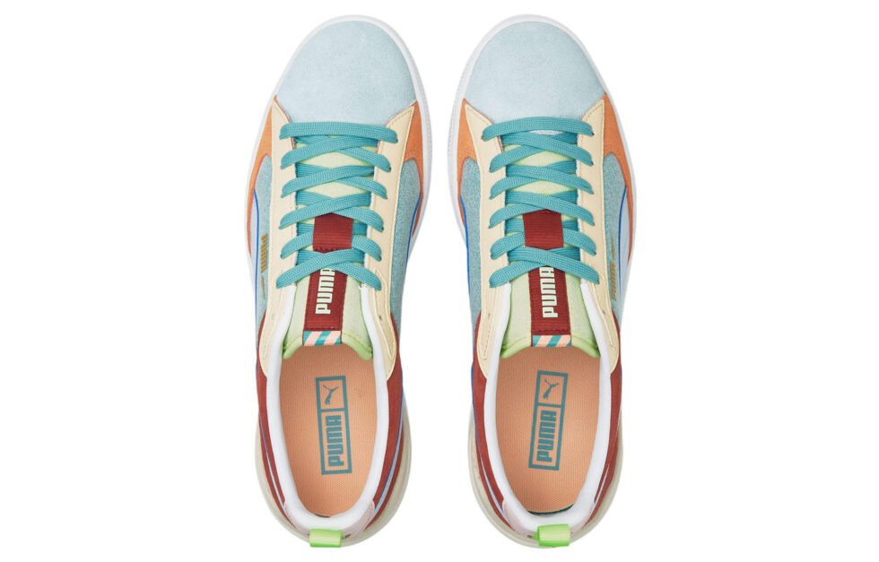 PUMA Suede Block Wt Foam Strip 2 'Blue Red White' 383895-02 - Image 3