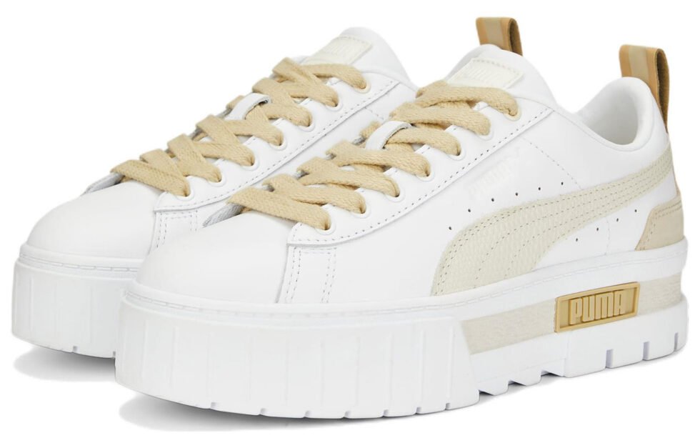 (WMNS) PUMA Mayze Luxe 'White Pale Khaki' 383995-06 - Image 3