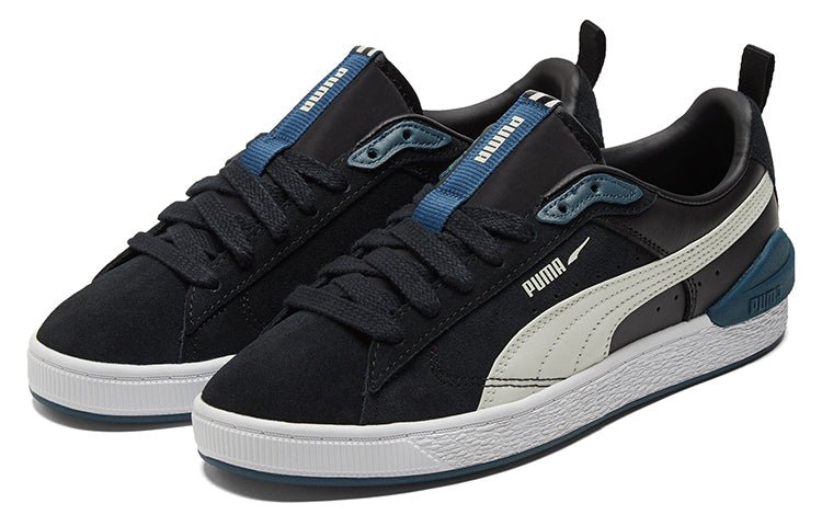 PUMA Unisex Suede Bloc Sneakers Black 384187-01 - Image 3