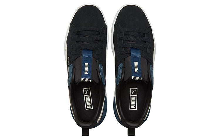 PUMA Unisex Suede Bloc Sneakers Black 384187-01 - Image 4