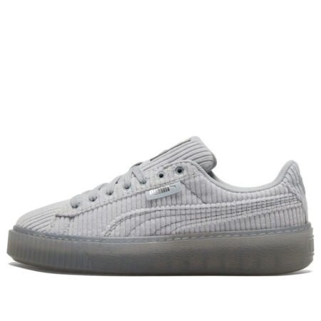 (WMNS) PUMA Basket Platform Strap 'Grey' 384232-02