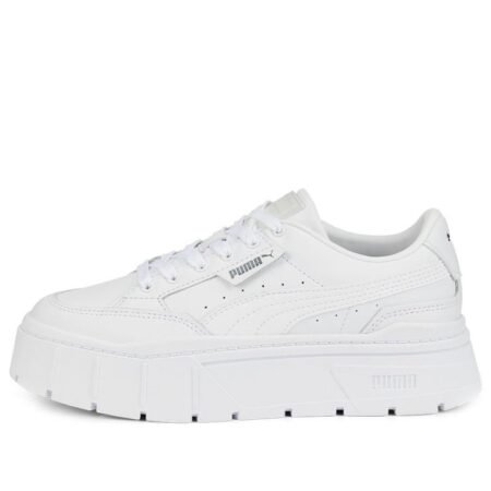 (WMNS) PUMA Mayze Stack Leather 'Triple White' 384412-01