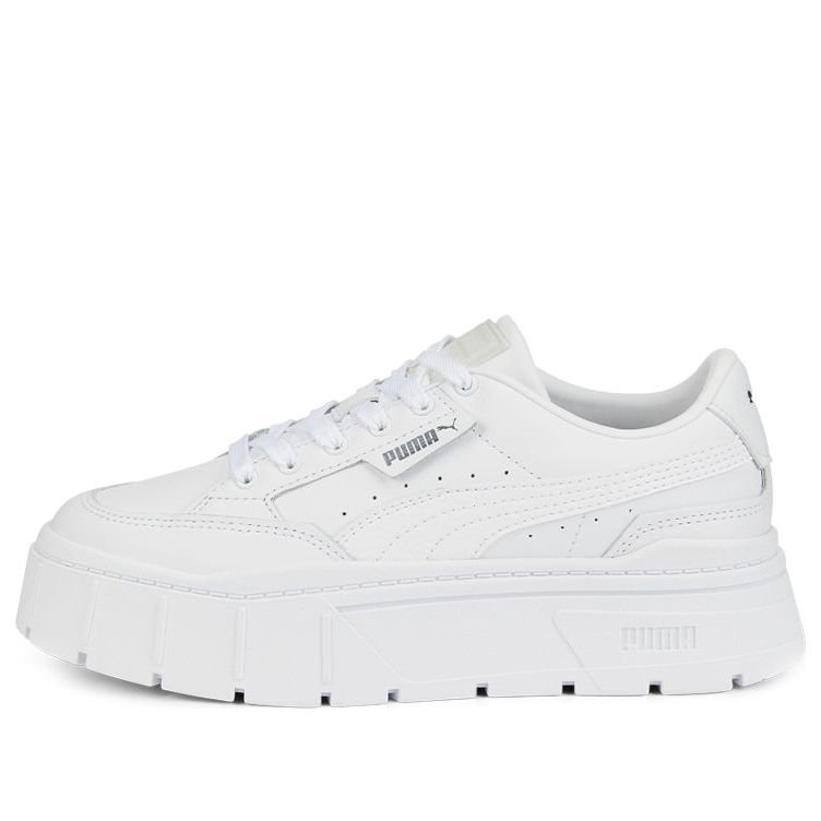 (WMNS) PUMA Mayze Stack Leather 'Triple White' 384412-01