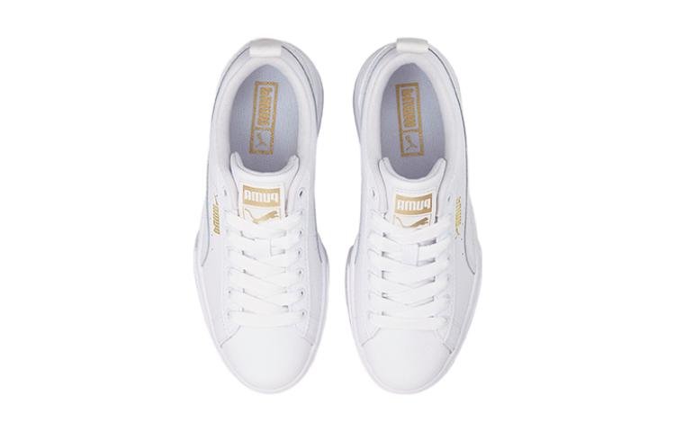(GS) PUMA Mayze Leather 'White Team Gold' 384527-01 - Image 3