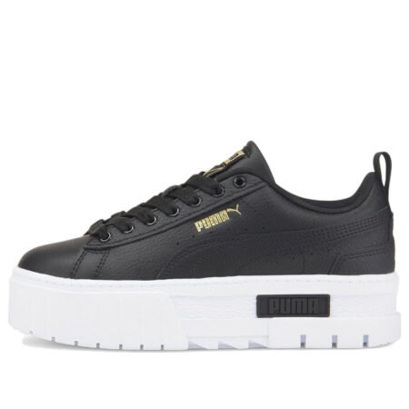 (GS) PUMA Mayze Leather 'Black Team Gold' 384527-02