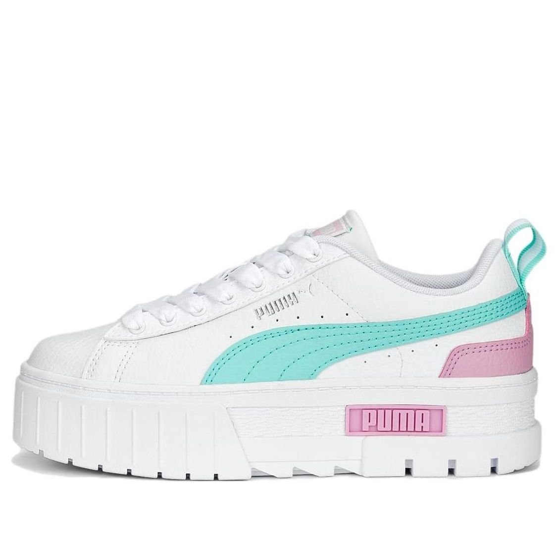 (GS) PUMA Mayze Leather 'White Mint' 384527-14