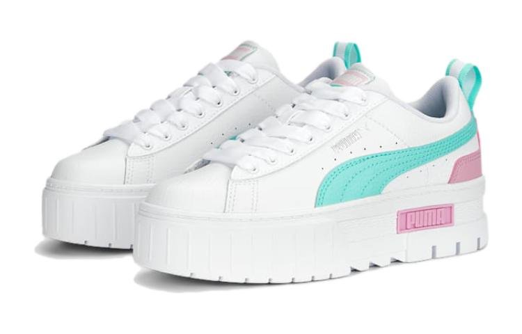 (GS) PUMA Mayze Leather 'White Mint' 384527-14 - Image 3