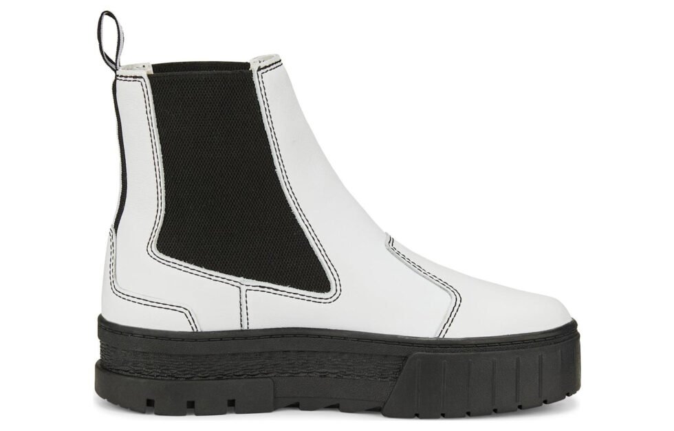 (WMNS) PUMA Mayze Pop Chelsea Boots 'White Black' 384549-01 - Image 2