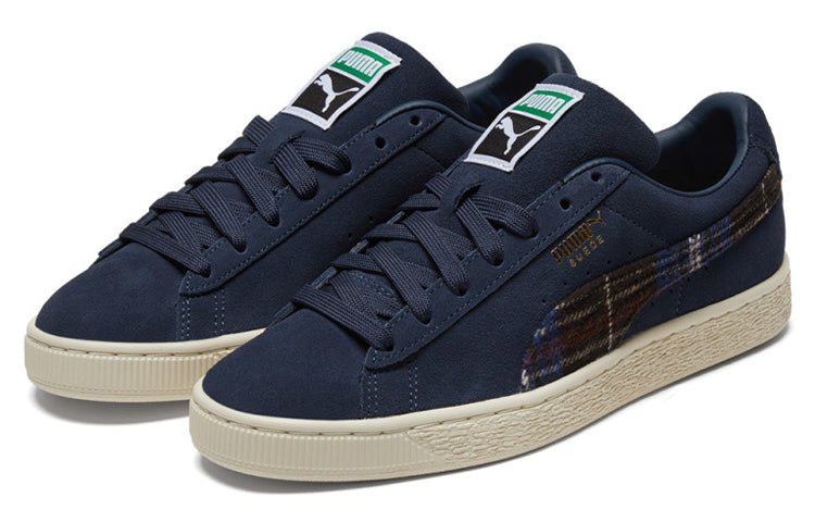 PUMA Unisex Suede Classic Flannel Sneakers Blue 384605-02 - Image 4