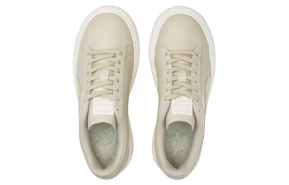 (WMNS) PUMA Suede Mayu Tonal Low Tops Casual Skateboarding Shoes Khaki 384870-02 - Image 4