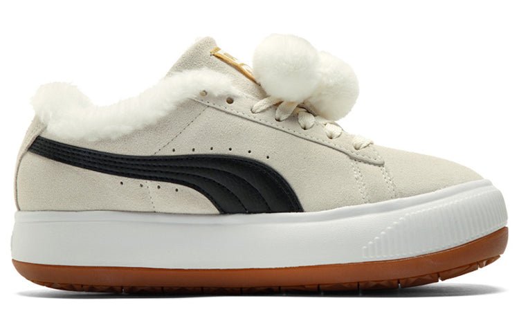 (WMNS) PUMA Suede Mayu 'Fur - Whisper White Black' 385265-01 - Image 2