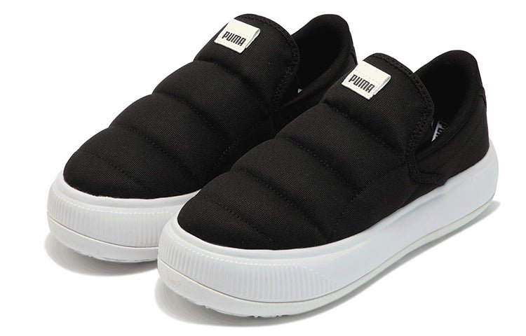 (WMNS) PUMA Suede Mayu Slip-On Canvas 'Black White' 385595-01 - Image 3
