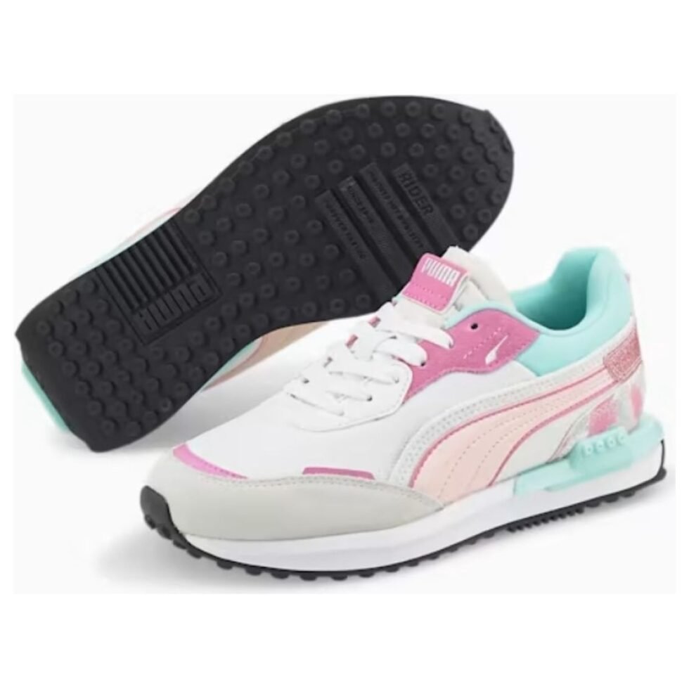 (GS) PUMA City Rider Fly-Mingo 'White Pink' 385638-01 - Image 2
