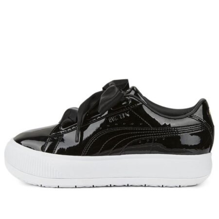 (WMNS) PUMA Suede Mayu Heart Patent 'Black White' 385967-02