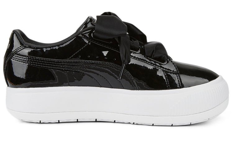 (WMNS) PUMA Suede Mayu Heart Patent 'Black White' 385967-02 - Image 2