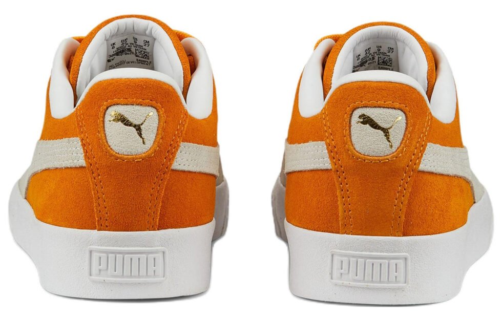 PUMA Suede VULC Classic Shoes 'Orange White' 386598-05 - Image 4