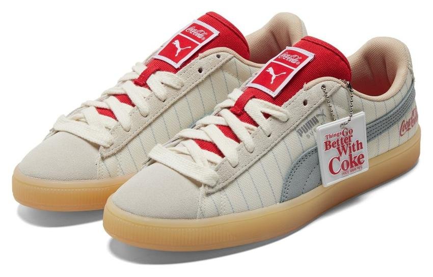 PUMA Coca-Cola x Suede 'Slate Pinstripes' 387049-01 - Image 3